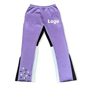 Nuevos Joggers de lana apilados acampanados Jogger hombres pantalones de chándal personalizados Flare pantalones de chándal Casual tela de algodón hombres Joggers apilados 2025 - Product Image 2