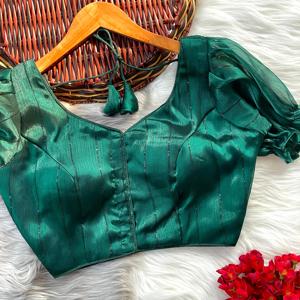 Blusa moderna de verano de Zimi Chu Slub Strach Fabric con hermoso nudo frontal patrón abierto estilo formal listo para usar - Product Image 6