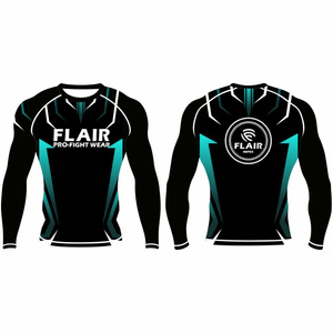 Rashguard MMA personnalisé en polyester/spandex durable, manches longues, protection UV, compression, respirant, séchage rapide, 220g - Product Image 5