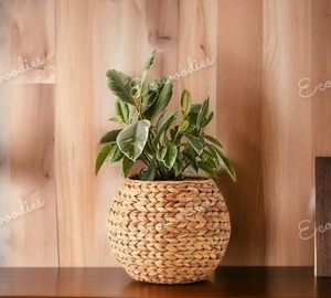 Nouveau design Pot de fleur tissé en paille écologique jardinière pliable en gros paniers de plantes pour la décoration de jardin - Product Image 5