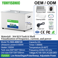 Limpiador Ultrasónico de Laboratorio de Triple Frecuencia 40/80/120 kHz, 22L, Funcionamiento Silencioso para Componentes de PCB, Lavador de Piezas Científicas