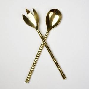 Juego de servidor de ensalada de latón de lujo mango decorativo cocina comedor utensilios para servir para el hogar restaurante evento - Product Image 6