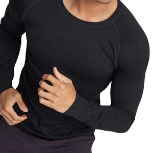 Haut de sport pour homme grande taille, manches courtes avec trou pour le pouce, tricoté, imprimé, extensible, respirant, performance, entraînement, salle de sport, vêtements de fitness, 100% - Product Image 5
