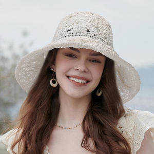 Venta Directa de Fábrica: Sombrero de Paja Rafia de Moda con Bordado Floral, Plegable, Protección Solar, Bordado a Mano, Unisex, Casual - Product Image 6