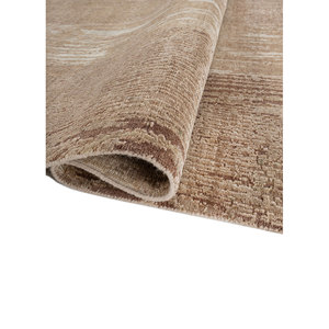 พรมขนสัตว์ผสมไหมถักมือลายเอนโทรปี ไอวอรี่ รุ่น AKWS-3039 ลายแบบนามธรรม สำหรับตกแต่งบ้าน ห้องนั่งเล่น ทางเดิน ทางเข้าบ้าน ดีไซน์รูปทรงสี่เหลี่ยมผืนผ้าแบบจิ๊กซอว์ เหมาะสำหรับวัยรุ่น - Product Image 2