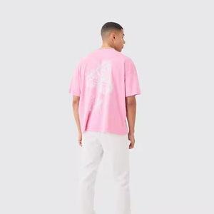 Camiseta 100% algodón personalizada para hombre Diseño de lavado ácido con bordado Camisetas de algodón de tela tejida de 200gsm - Product Image 4