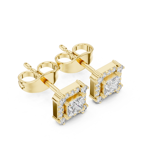 Boucles d'oreilles en diamant de laboratoire de haute qualité rondes et de coupe princesse Design personnalisé certifié IGI disponible pour les acheteurs en gros - Product Image 2