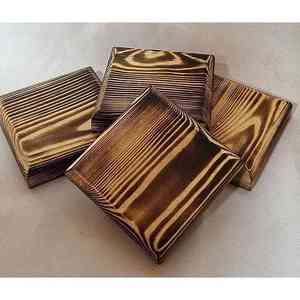 Dessous de verre en ardoise noire design et fabriqué Fabricant et exportateur de forme personnalisée en bois de manguier noyer de haute qualité - Product Image 1