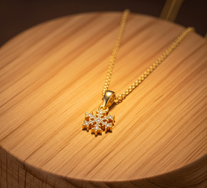 Prix de gros Collier en argent sterling 925 avec pendentif flocon de neige en or vermeil 14 carats Chaînes fines à porter quotidiennement pour les occasions de cadeaux - Product Image 3