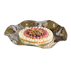 Porte-dessert en acier inoxydable en métal argenté de grande qualité pour la restauration à domicile-Meilleure vente plat de service au chocolat poli - Product Image 5