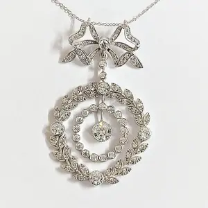 Round Cut White Diamond Pendant in 925 Sterling Silver With White Gold/ Yellow Gold/ Rose Gold Plated