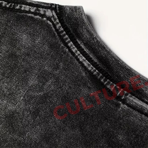 T-shirt pour homme en coton 100% surdimensionné, lavé à la pierre, 240 GSM, lavage vintage, tee-shirt graphique Highstreet, impression DTG, vente en gros - Product Image 3