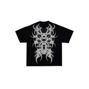 เสื้อยืด Y2K ยูนิเซ็กส์ ผู้ชาย ผู้หญิง สีเข้ม ทรงโอเวอร์ไซส์ ผ้าฝ้าย พิมพ์ลายหัวกะโหลก เหมาะสำหรับออกกำลังกาย ฟิตเนส สตรีทแวร์ แฟชั่นแนวอัลเทอร์เนทีฟ - Product Image 6