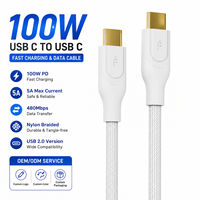 Cable USB C de Nailon de 1.5m, 100W PD, Carga Rápida y Transferencia de Datos, Versión USB 2.0, Conector Tipo C Dorado de Alta Calidad con Logotipo Personalizado, 5A