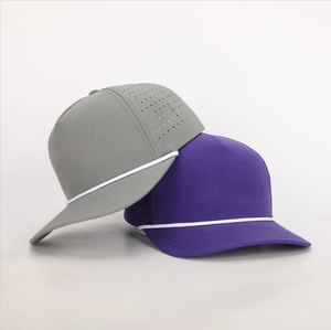VN Ventas al por mayor Personalizable 5 Panel Golf Sombrero Láser Corte Agujeros 2D Bordado Logo Cuerda Impermeable Plástico Cierre trasero Ajustable - Product Image 1