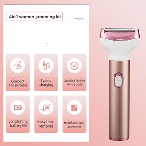 Rasoir Électrique Sans Fil 4-en-1 pour Femme, Tondeuse Rotative Humide/Sec, Épilateur Rechargeable Indolore et Étanche IPX7 - Product Image 4