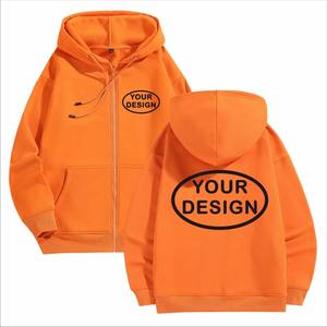 Customize Your Logo <b>Zipper</b> <b>Sweatshirt</b> Men Women Loose Casual Summer Hooded Fleece Eco-Friendly Long Sleeved Sportswear - Product Image 5