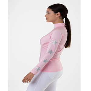 Premium Quality Baby Pink Base Layer for Equestrian <b>Ladies</b> Slim Fitting Eco Friendly Long Sleeve Base Layers for <b>Ladies</b> - Product Image 2