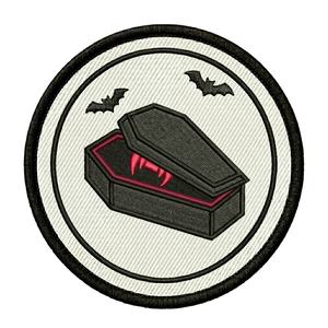 Patch brodé personnalisé en forme de goutte de sang de chauve-souris à suspendre, badge thermocollant rond pour vêtements gothiques vampire, fournisseur en gros pour le bricolage - Product Image 1
