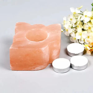 Porte-bougies en sel de roche de l'Himalaya, style sculpté à la main, décoration d'intérieur, exportés directement par le fabricant du Pakistan - Product Image 4