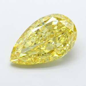 Diamante Cultivado en Laboratorio, Corte Pera, 9.02 ct, VS1, Amarillo Intenso Fantasía - Product Image 1