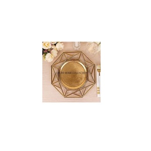 Haute qualité forme ronde métal laiton dessus de table maison luxe dîner chargeur assiette Adorable Look nourriture serveur Ware chargeur plaque - Product Image 1