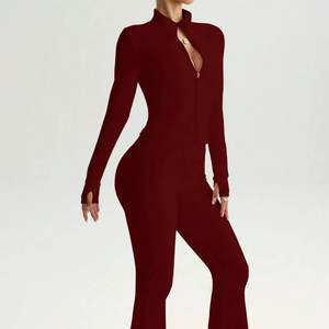 Vêtements de sport pour femmes rétro Y2K en deux pièces avec logo personnalisé en gros, tenue évasée à pattes d'éléphant avec col à capuche, survêtement décontracté - Product Image 1