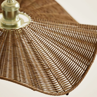 Lampe suspendue en rotin conique fait à la main en osier naturel luminaire suspendu pour îlot de cuisine salle à manger décoration de la maison