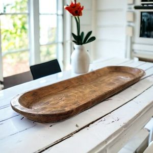 ชามใส่ขนมปังไม้แบบเรียบง่ายทำด้วยมือชามใส่แป้งไม้ขนาดใหญ่ - Product Image 1