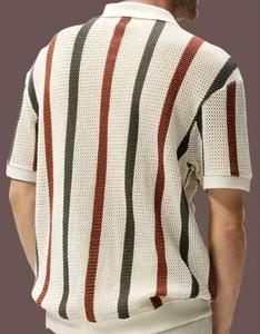 Summer New Men's Zipper <b>Waffle</b> <b>Shirt</b> Short Sleeve <b>Waffle</b> Casual T-<b>Shirt</b> Men's Thin Solid - Product Image 2