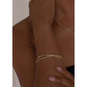 Petite Familia 14K <b>Gold</b> Cuban Bracelet with Emerald Diamond Pearl Rhodium & <b>Gold</b> Plated Star-shaped <b>Rose</b> <b>Gold</b> Religious <b>Bangles</b> - Product Image 2