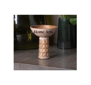 Tazón para servir con dátiles de madera de calidad superior, diseño fantástico, forma personalizada, tazón para servir frutas a buen precio en la India - Product Image 3