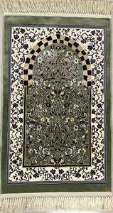 Alfombra de Oración Clásica de Seda, Estilo Tradicional de Mezquita, Patrón Intrincado, Color Elegante, Perfecta para la Adoración - Product Image 4