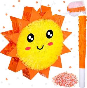 Petite Pinata <span class=keywords><strong>Soleil</strong></span> avec Bâton <span class=keywords><strong>Bandeau</strong></span> Confettis Décoration Pinata D'été Souriant <span class=keywords><strong>Soleil</strong></span> Pinata pour Enfants Fête D'anniversaire Fournitures - Product Image 1