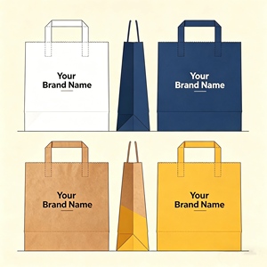 Custom Printed Brown Kraft Paper <b>Bag</b> with Handle Reusable Eco-friendly Shopping <b>Bag</b> with Your Logo - Product Image 2