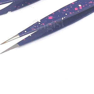 Pinzas para pestañas de fibra de volumen inclinado de acero inoxidable personalizables de alta calidad aplicador de pestañas de belleza de Punta puntiaguda - Product Image 5