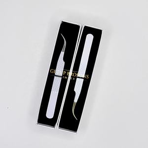 Cils en fibre courbés à dents lisses, anti-magnétiques, anti-statiques, en acier inoxydable, design diamanté, poudre blanche, 10 mm - Product Image 4