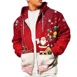 Sudadera con Capucha y Cremallera para Hombre, Diseño Navideño, Tendencia Otoñal, Manga Larga, Impresión 3D, Sudadera con Capucha y Cremallera, Ropa Casual de Calle, Talla Grande - Product Image 4