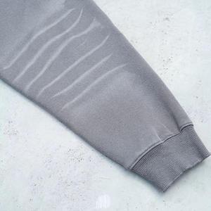 Sudadera con Capucha Oversize para Mujer, Gris Sólido, Algodón Lavado, Tejido de Punto, Diseño Desgastado con Agujeros, Manga Regular, Estilo Otoñal - Product Image 4