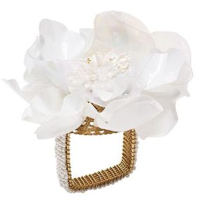 Top vente spirale galvanoplastie luxe rond de serviette salle à manger fête de mariage décoration métal demi-cercle Table rond de serviette - Product Image 3