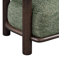 Fauteuil Lounge Moderne et Écologique, Tissu en Coton Vert Doux, Dossier Rembourré Arrondi, Structure en Bois Massif, Idéal pour la Maison, la Villa, l'Hôtel