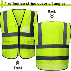 Gilet de sécurité réfléchissant haute visibilité personnalisé, vente chaude, respirant, en microfibre, plusieurs tailles, OEM, vêtements de travail, construction - Product Image 2