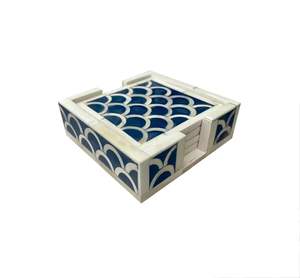 "Dessous de verre en bois fabriqués à la main Ensemble de 4 sous-verres en bois élégants Dessous de verre durables Tapis de boisson élégants" - Product Image 3