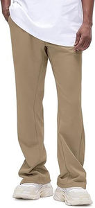 Pantalon évasé pour homme élégant et respirant, pantalon à jambes larges de poids moyen, design polyvalent, parfait pour un usage quotidien décontracté, toile d'automne - Product Image 6