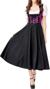 Robe midi dirndl écologique pour femmes en gros / Costume bavarois d'Oktoberfest pour femmes à taille naturelle - Product Image 2