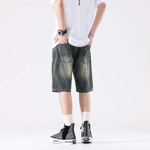 Shorts de Mezclilla para Hombre, 100% Algodón, Ropa Casual de Calle, Alta Calidad, Impermeables, Transpirables, Bordado Desgastado, Decoración Vintage - Product Image 3