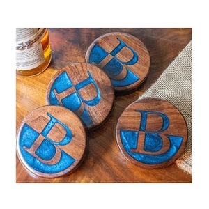 Home Decor Housewarming Gift Wood & Resin Handcrafted <b>Coasters</b> Mat for Desktop Absorbent Coffee Cup Table Slate <b>Coaster</b> <b>Cork</b> Mat - Product Image 1