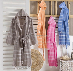 Serviette turque vêtements de plage d'été PEST-WR-KDSROBE5 Robes turques peignoir Kimono Châle À Capuche Douche Bain - Product Image 4