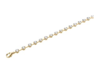 Pulsera con Diamante Cultivado en Laboratorio con Certificación IGI, Corte Redondo, Engaste en Bisel, 3.00 Ct, F-G VS, en Platino, Regalo de Aniversario de Bodas - Product Image 2