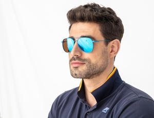 Gafas de sol deportivas de lujo para hombre, unisex, ergonómicas, de titanio, Protección cómoda, policarbonato, logotipo azul, hecho en Francia - Product Image 5